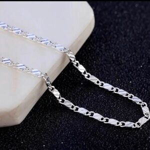 20” Sterling Silver Figaro-Style Chain Necklace